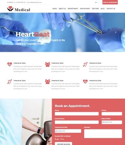 Dynamic Medical Website Services Application: Construction