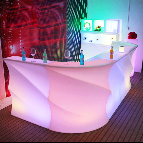 Wireless LED Bar Table - Resin Material 12 Kilograms Weight White Color | Durable Rechargeable Remote Controlled with 16 Lively Color Options