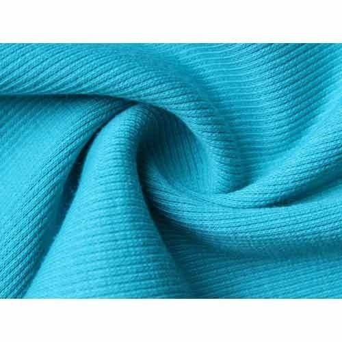 Sky Blue Color Plain Pattern Lycra Rib Knit Fabric