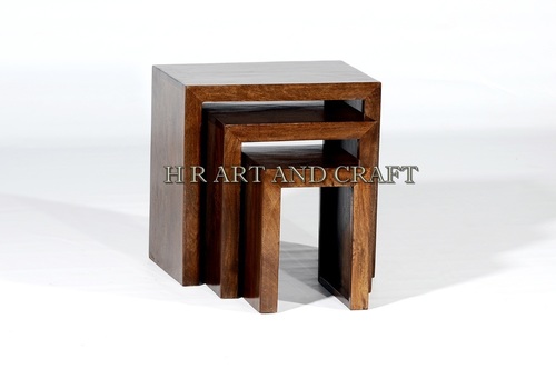 Three Stool Set Dakota - Solid Wood, Indoor Furniture, Brown Color | Multipurpose & Portable Design, Ideal for Bedroom Use
