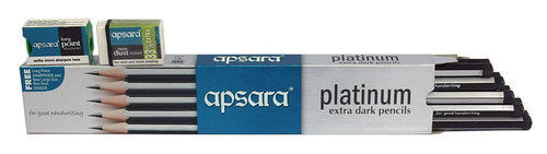 Apsara Platinum Extra Dark Pencil Pencil with Sharpner
