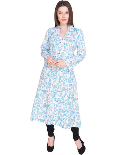 Long Sleeve Cotton Printed Kurti Length: 42 Inch (In)