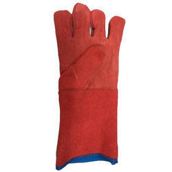 Red Leather Welding Hand Gloves