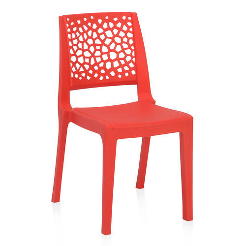 Red Color Cafeteria Platic Chair