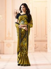 Multi Color Stylish Designer Printed Party Wear Fox Georgette Sarees