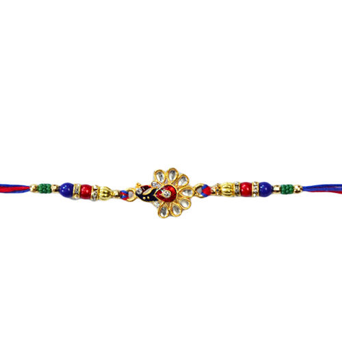 Religious Multicolor Peacock Fancy Rakhi