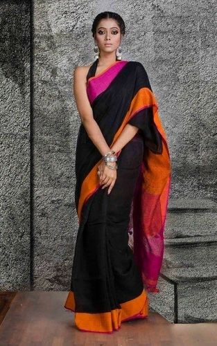 80 Count Linen Sarees - Lightweight Linen Fabric, Elegant Draping Charm