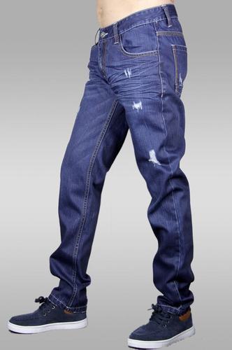 Dry Cleaning Men Ripped Pattern Jeans