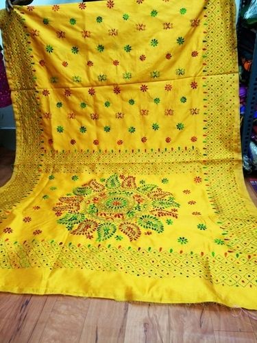 Assam Silk Kantha Work Sarees Application: On Floor