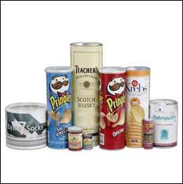 Industrial Paper Composite Cans - Varied Sizes and Unique Graphic Designs | Attractive, Convenient Handle, Versatile for Multiple Industries