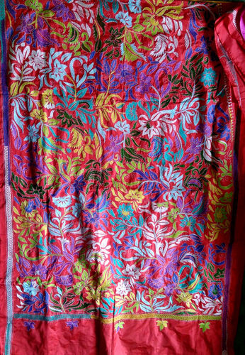 Khadi Kantha Work Printed Sarees