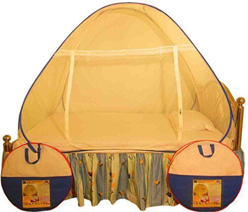 Foldable Polyester Single Bed Mosquito Net - Embroidery