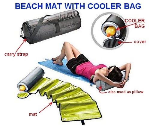 Beach Picnic Mat with Cooler Bag