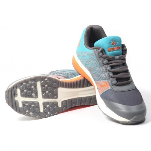 Sagma Men's Sea Green-Grey Breathable Running, Walking, Training & Gym Shoes