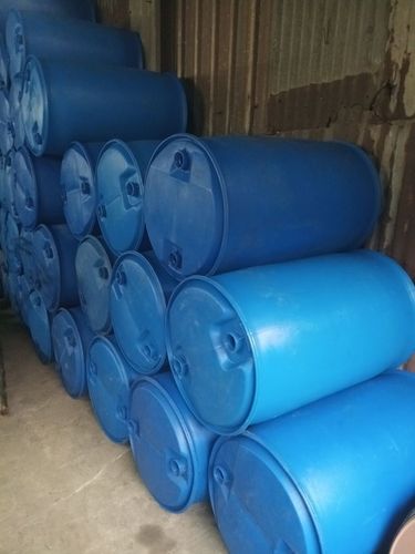 Empty Blue HDPE Drums