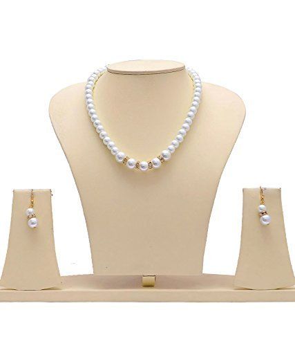 White Ladies Pearl Necklace Set