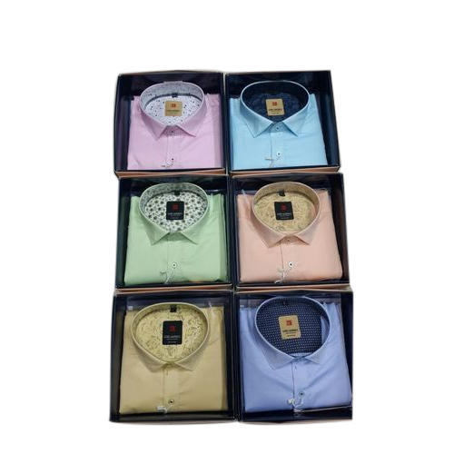 Dry Cleaning Mens Plain Formal Cotton Shirt