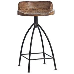 Metal Bar Stool With Wood Indoor Furniture