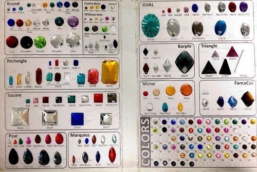 Premium Quality 2 Hole Acrylic Beads (Rhine Stones)