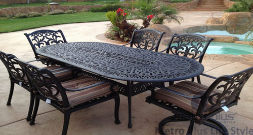 Iron Dining Table with Chair
