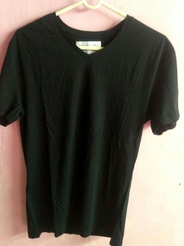 Plain Black V Neck T-Shirts