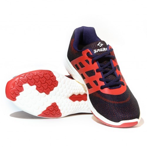 Sagma Mens Red-Blue Breathable Running, Walking, Training & Gym Shoes