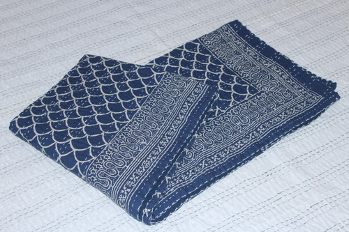 Block Print Kantha Bed Cover