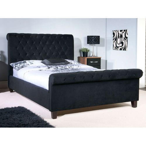 Black Velvet Fabric Bed