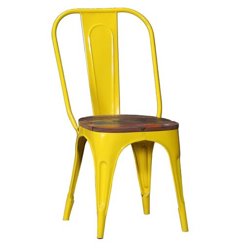 Iron Tolix Chair With Wooden Top