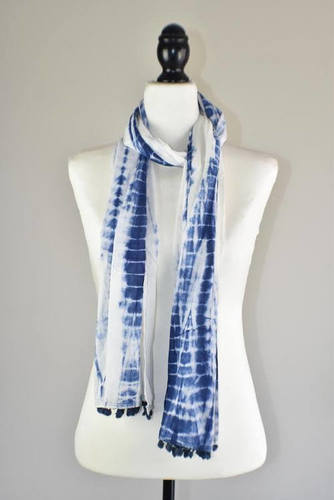 Indigo Blue Tie Dye Cotton Stoles