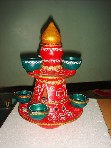 Seven Decorative Diya Stumb