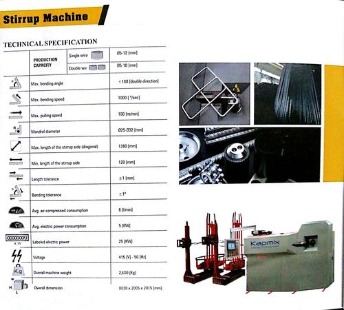 Orange Industrial Stirrup Bending Machine