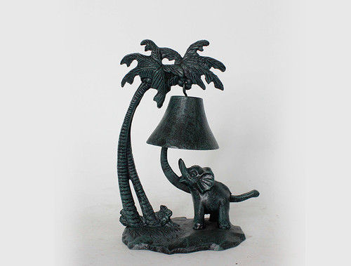 Cast Iron Elephant Under The Palm Tree Dinner Bell