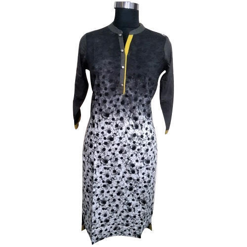 Breathable Ladies Banded Collar Kurti