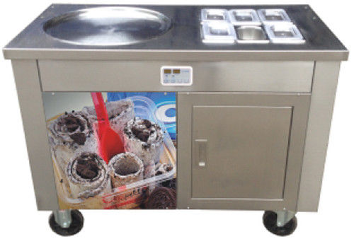 New Designed Thailand Rolled Ice Cream Machine With Single Pan Six Holes