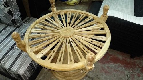 Brown Round Shape Wood Table