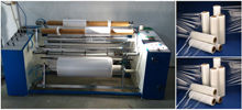 White And Blue Stretch Film Slitter Rewinder Machine With User Friendly Operation Function