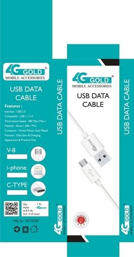 White 4G Gold Usb Charger Cable