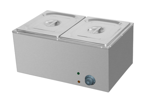 Heavy Duty Bain Marie - Stainless Steel, Silver | Automatic Double Sink Design for Energy-Saving Food Heating and Unique Cooking Techniques