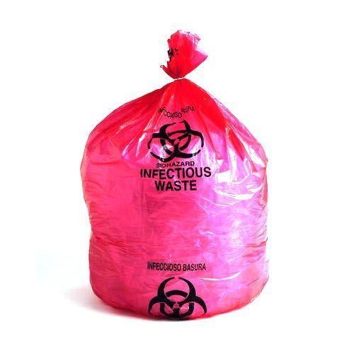 Pink Plastic Infectious Waste Bag