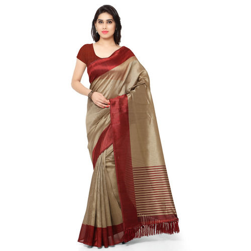 Custom Plain Silk Saree For Ladies