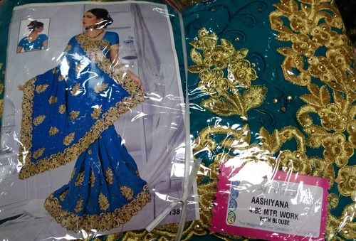 Blue Color Designer Sarees