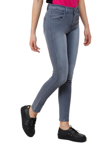 Grey Womens Skinny Fit Denim Jeans