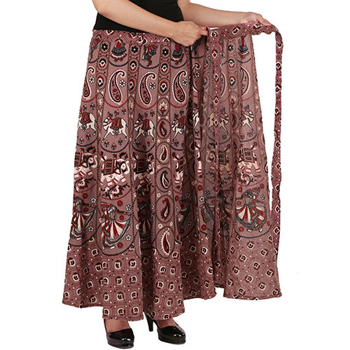 Printed Handloom Palace Multi Color Long Skirt Wrap Around Skirt For Womens  at Best Price in Jaipur