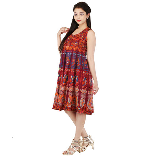 Handloom Palace Printed Multi Color Womens Dress