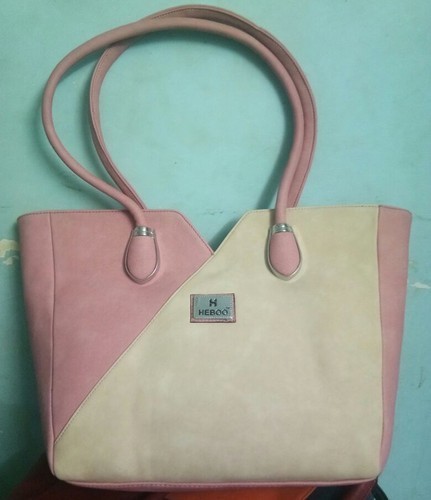 हेबू पिंक और क्रीम कलर शोल्डर बैग लिंग: महिलाएं