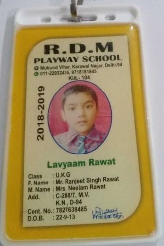 Pvc School Id Card Size: Custom