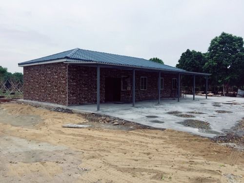 Prefab House With Cultural Stone And Glazed Title