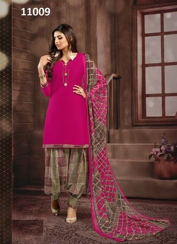 Fabulous Cotton Printed Punjabi Salwar Kameez Decoration Material: Laces