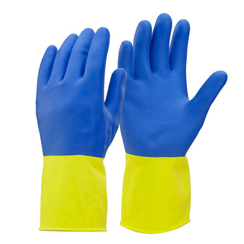 Green Blue Reliable Acid Resistant Gloves